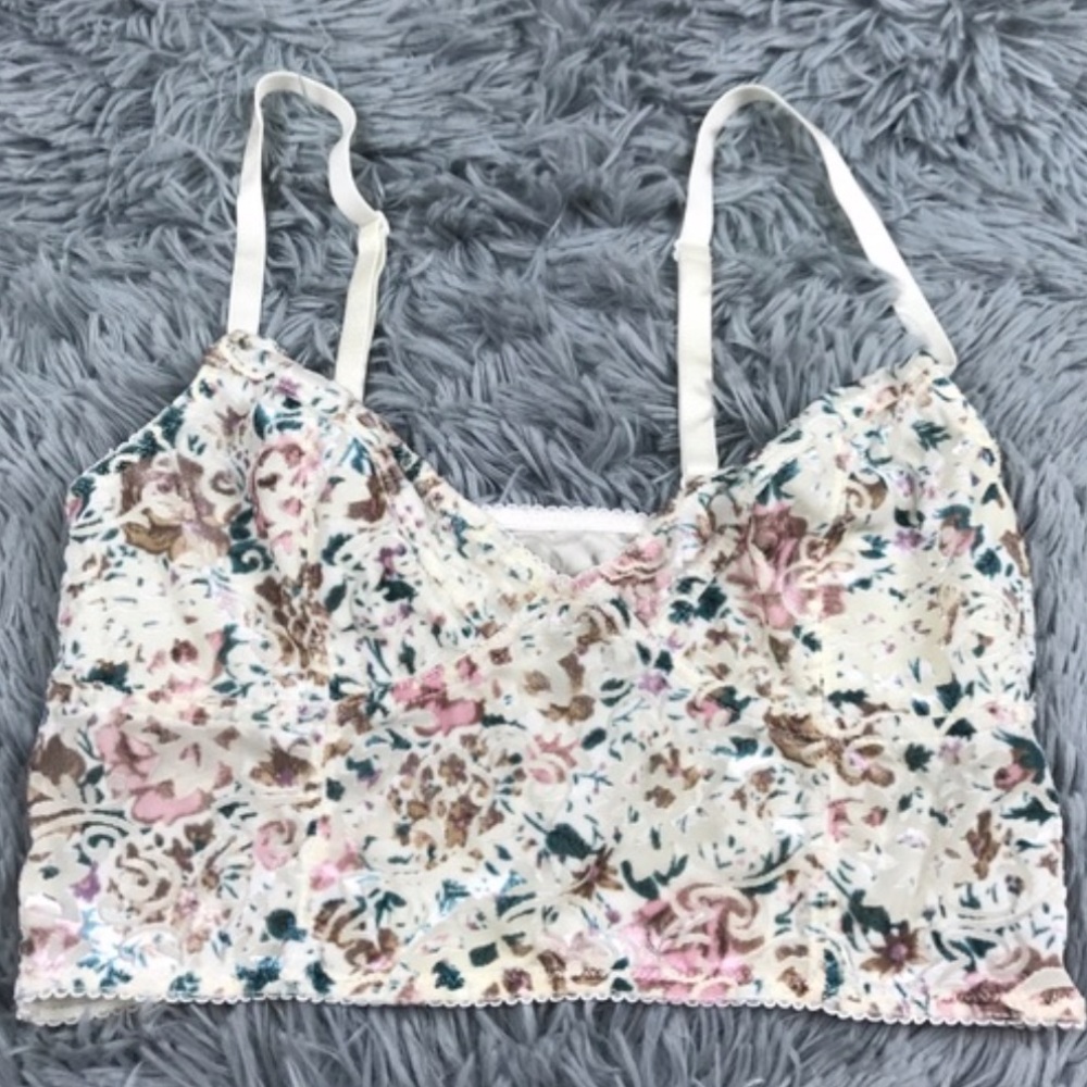 Free people velvet burnout longline bralette small